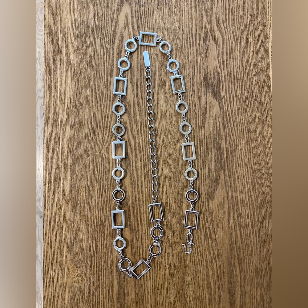 Silver Tone Metal Chain Belt Size M - Picture 9 of 9